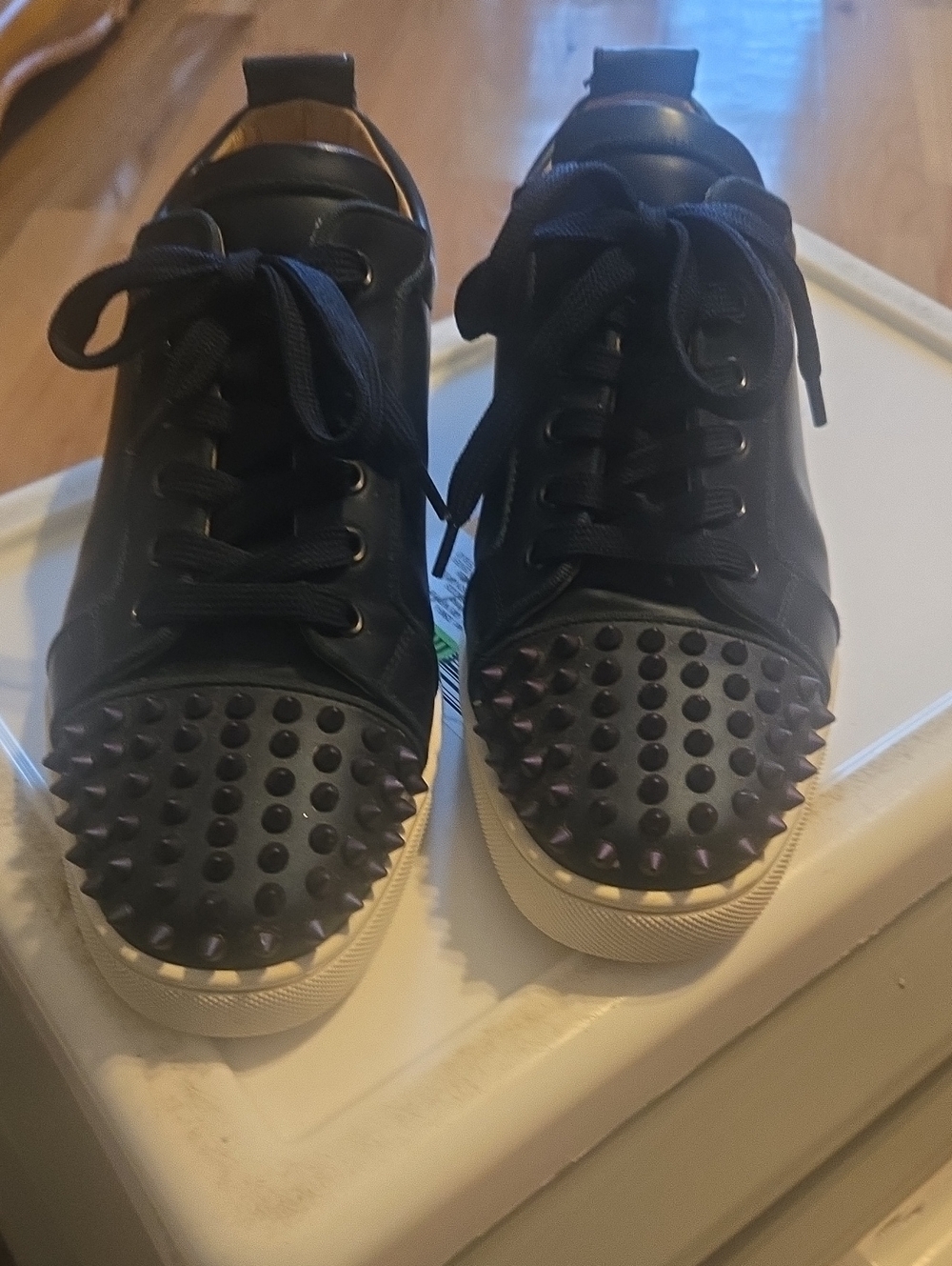 Christian Louboutin Black Leather Low-Top Sneakers
